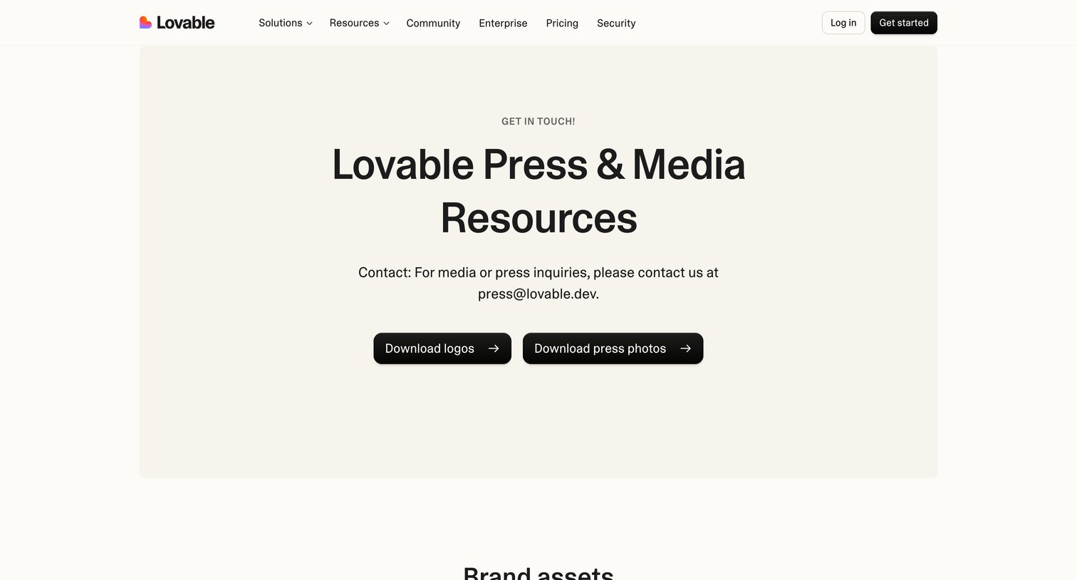 Lovable - Lovable Press Enquiries screen
