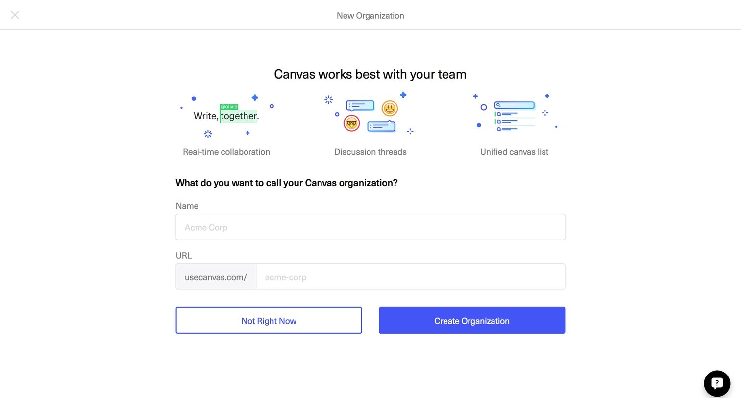Onboarding from Canvas