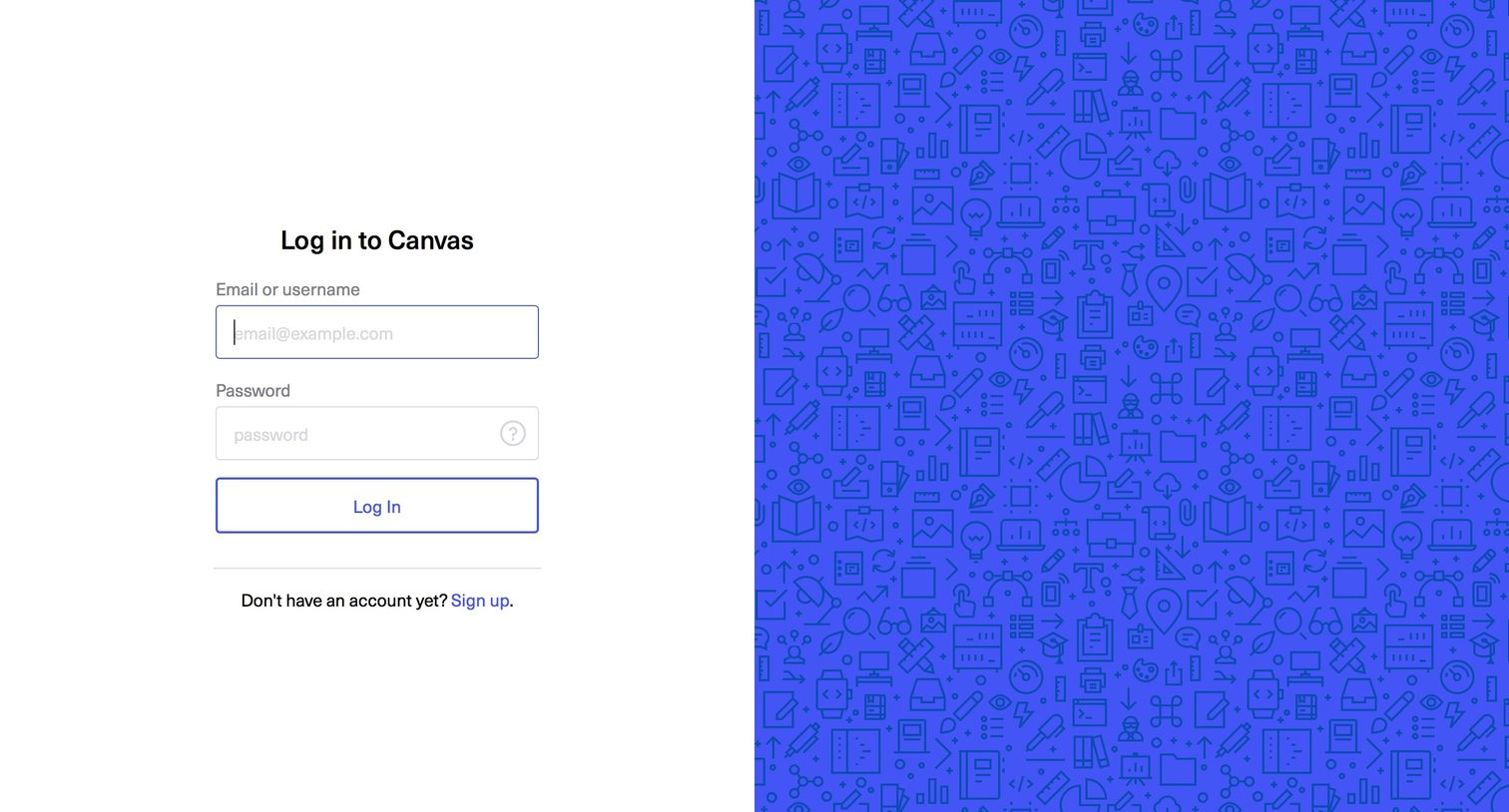 Sign in from Canvas