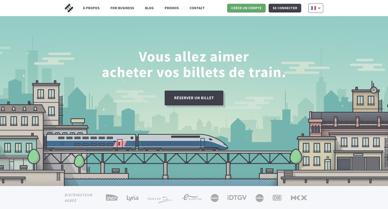 Captain Train - Landing page screen