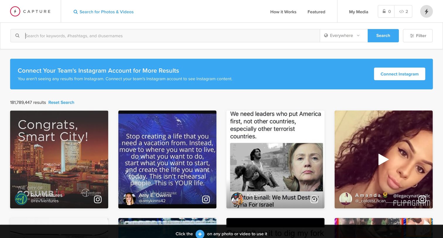 Capture - Search screen
