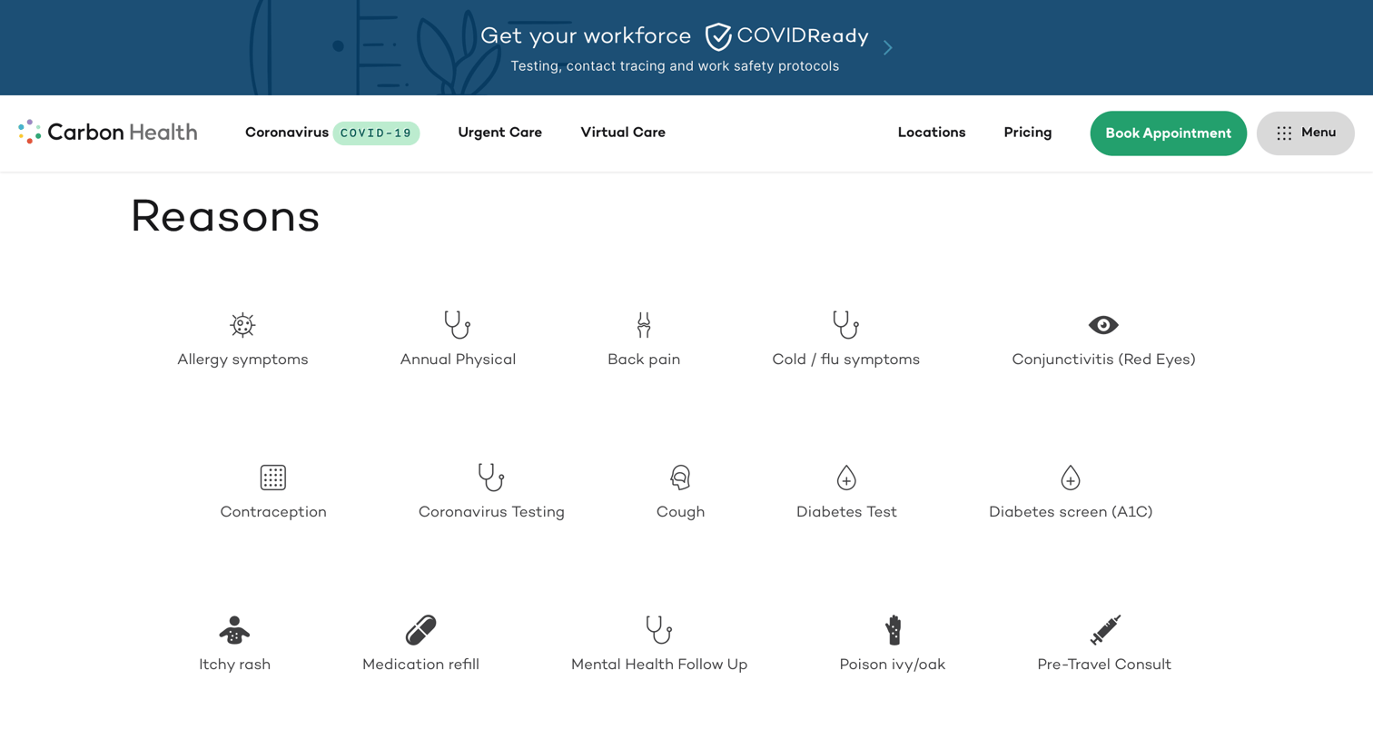 Carbon Health - Product screen