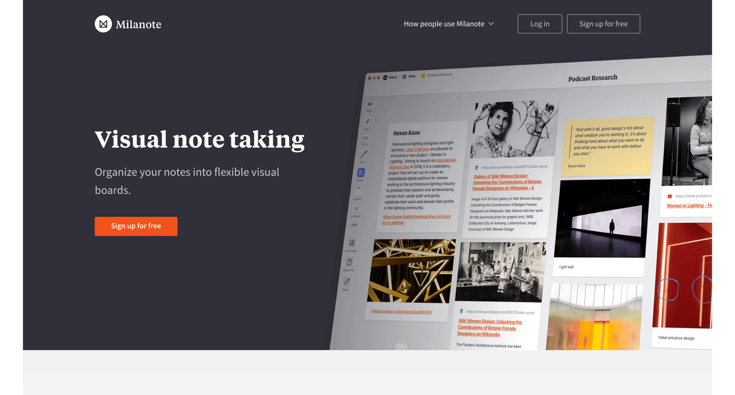 Milanote - Notes App - Visual Note Taking App Used By Top Creatives - Milano screen