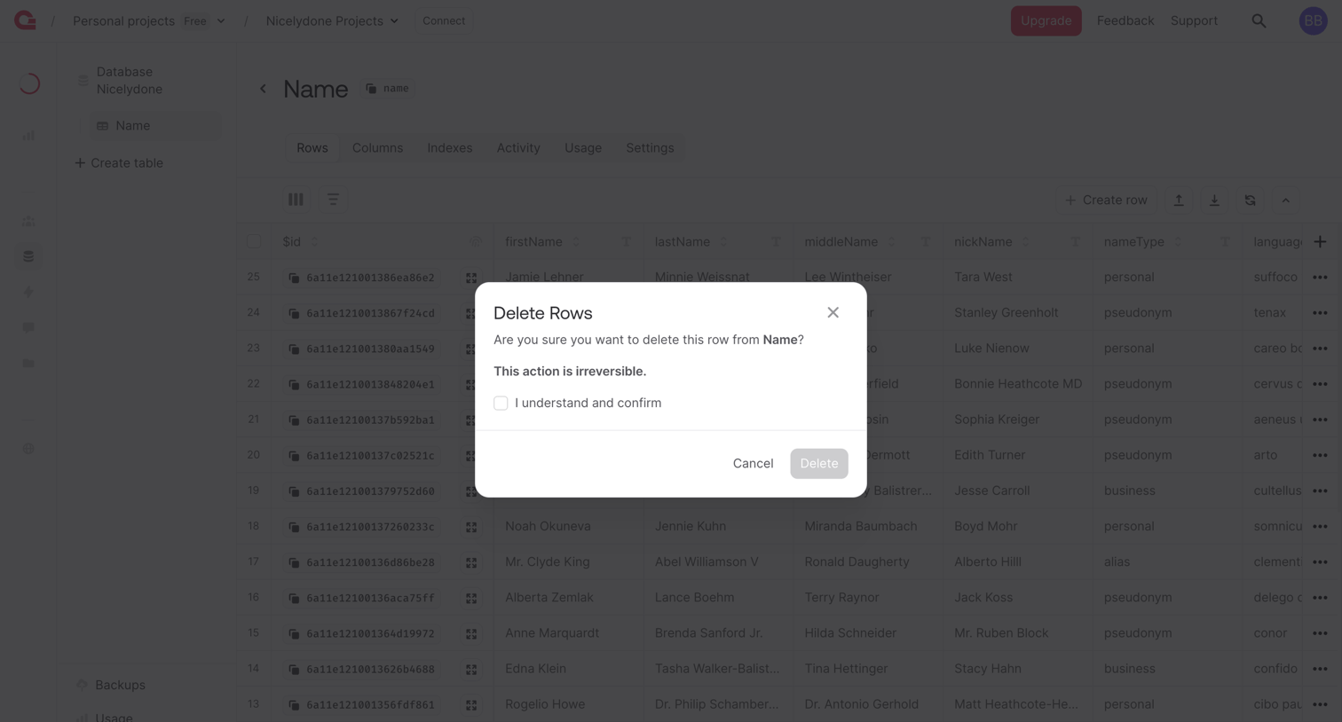 Appwrite - Name - Appwrite screen