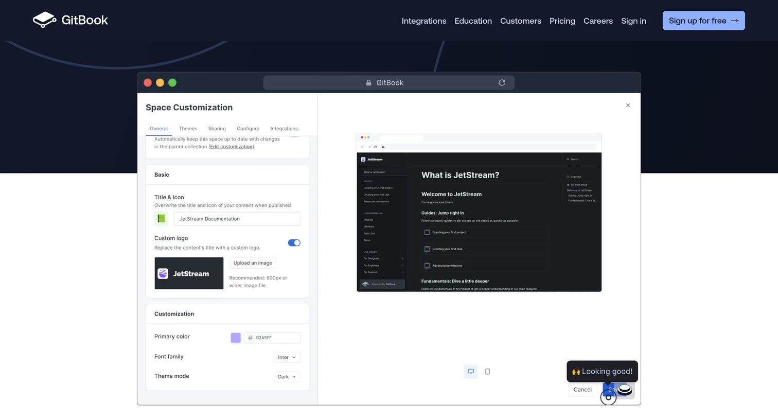 Gitbook - GitBook - Where technical teams document. screen