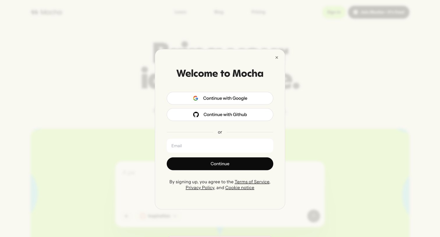 Mocha - Mocha: AI-Powered No‑Code App Builder for Entrepreneurs screen