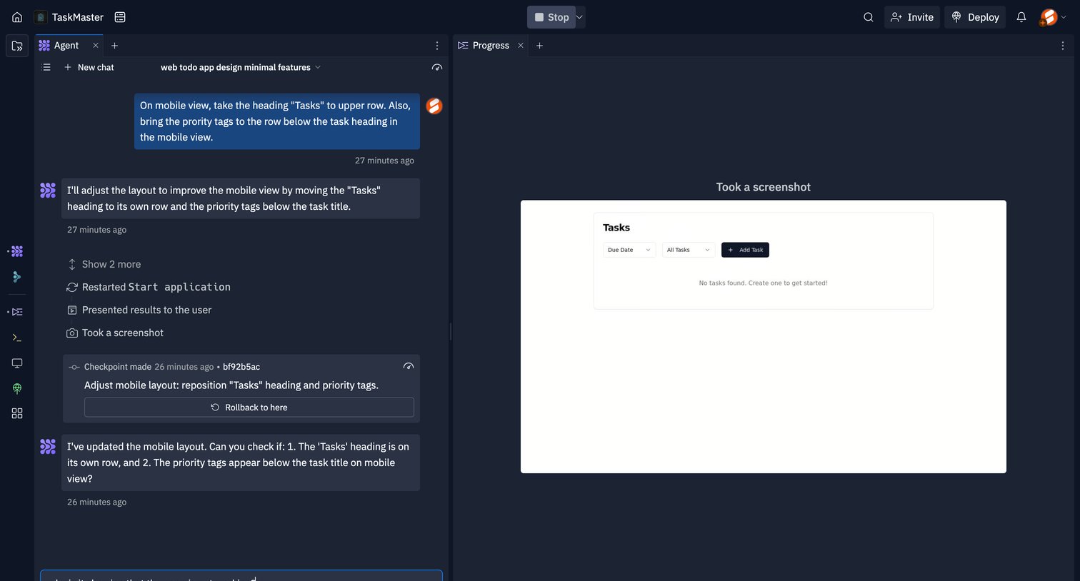 Replit - TaskMaster - Replit screen
