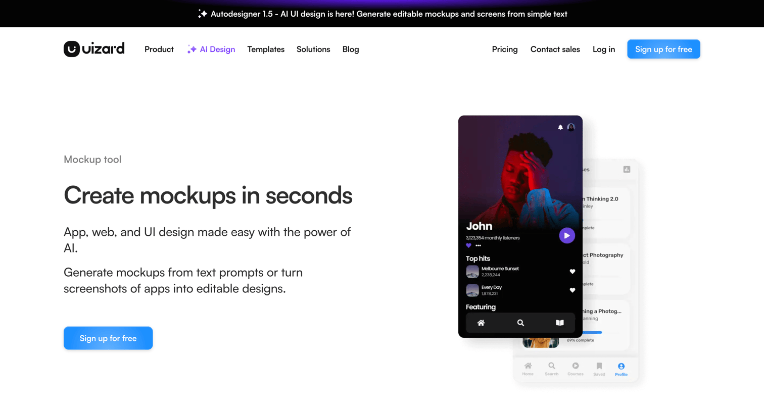 Uizard - App Mockup Tool | Mockup Software  Uizard screen
