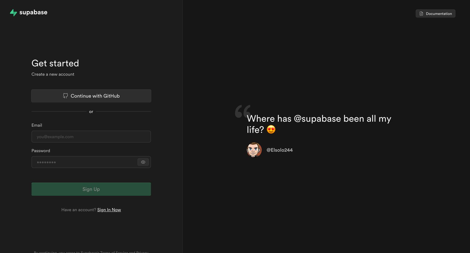 Supabase screen
