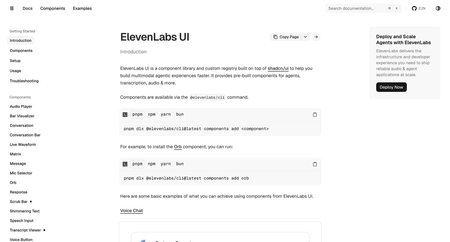 Elevenlabs - ElevenLabs UI  ElevenLabs UI screen