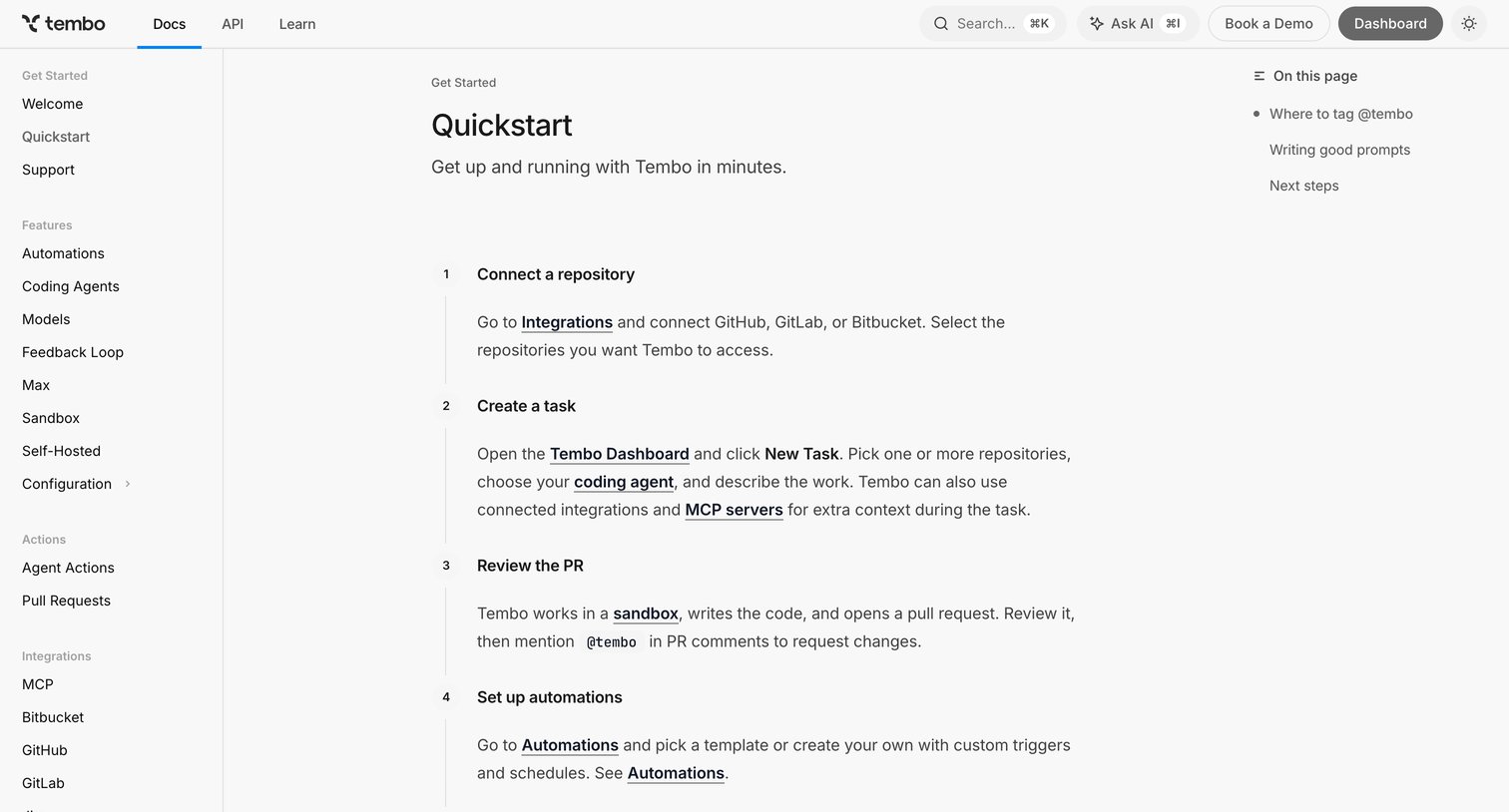 Quickstart - Tembo Docs from Tembo