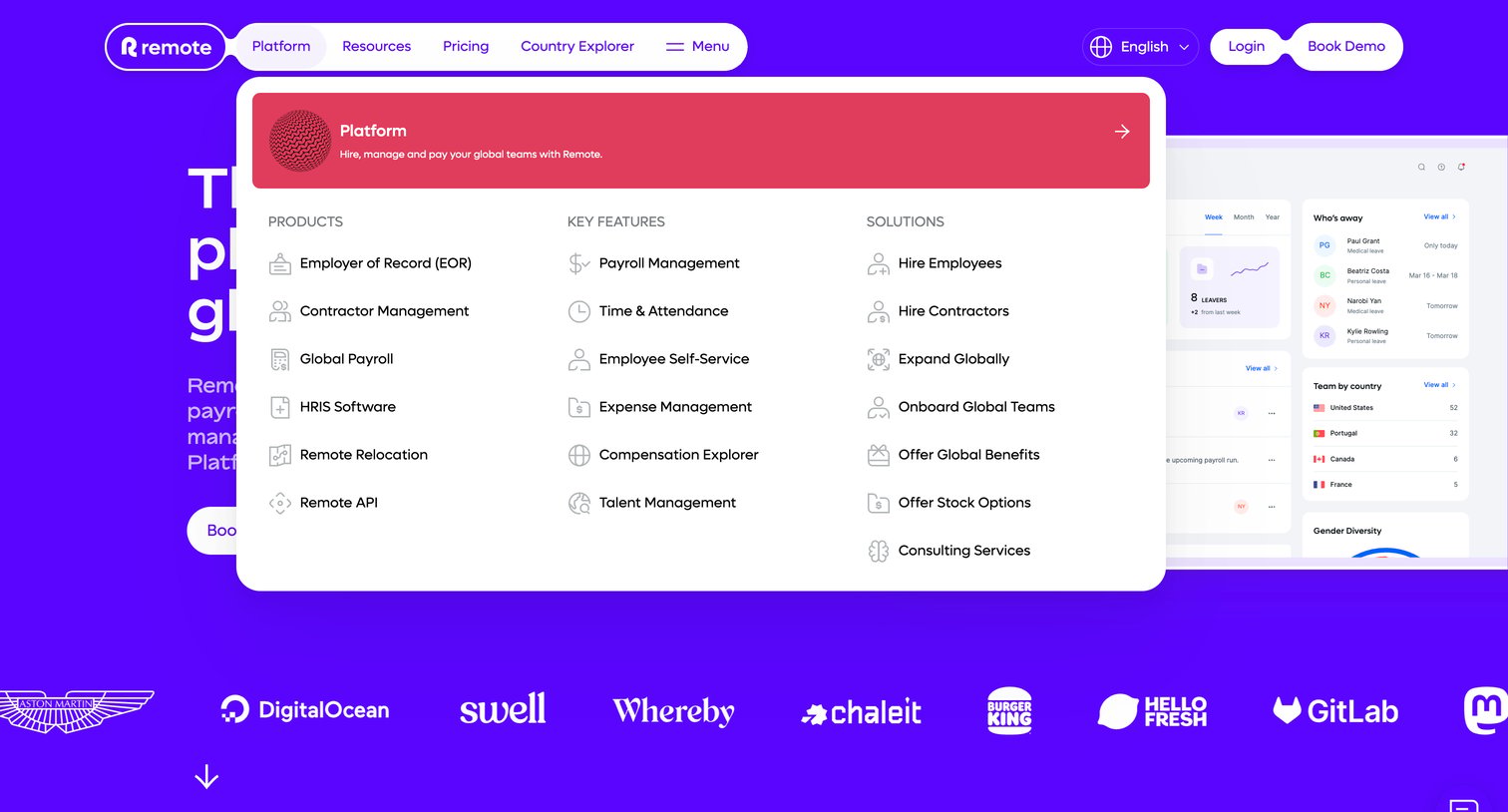 Remote - Global HR Solutions | Employment Tools for Distributed Teams  Remo screen
