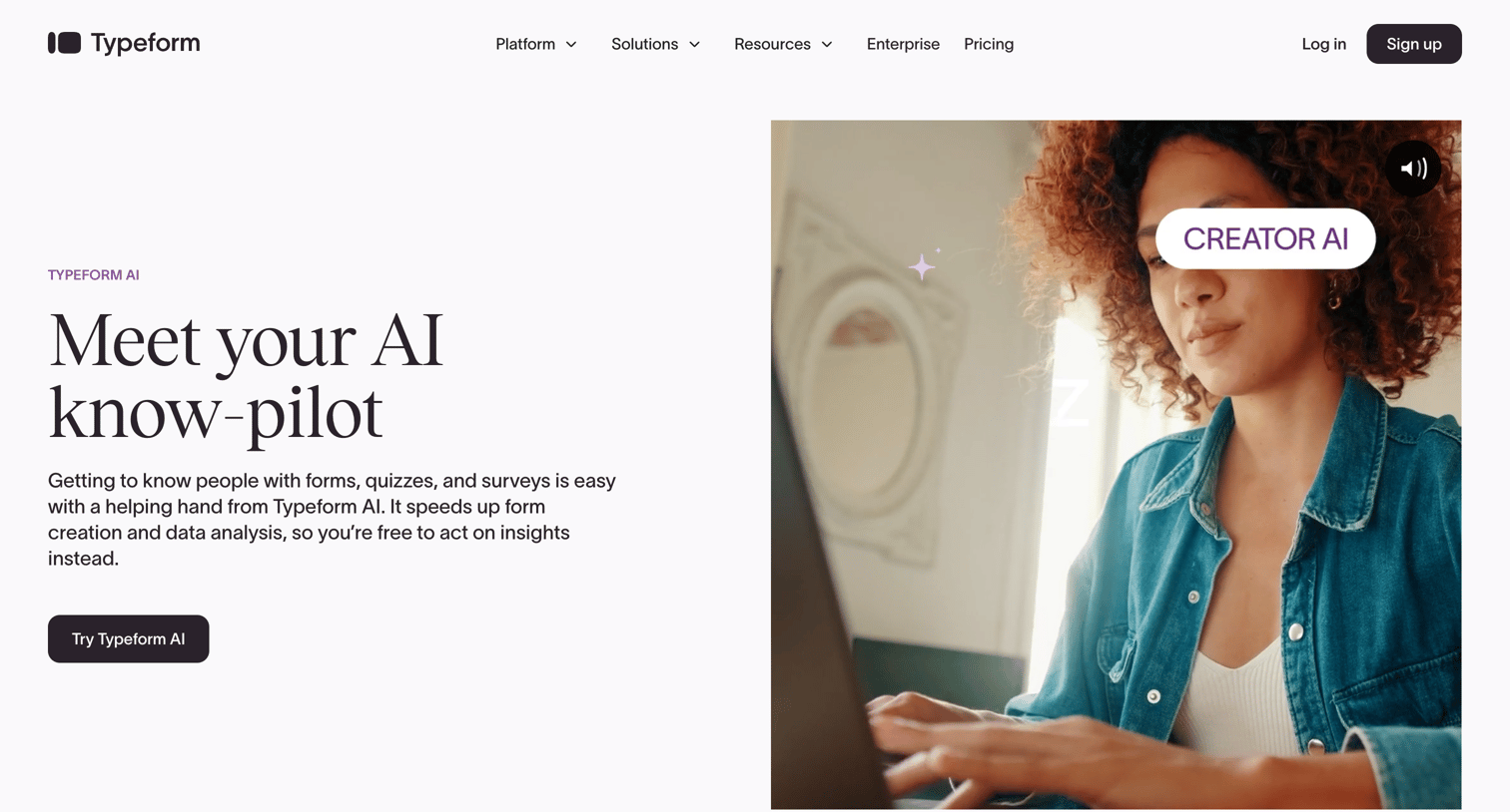 Typeform - Typeform AI Unlock the Future of Forms Create Smarter Forms Today screen