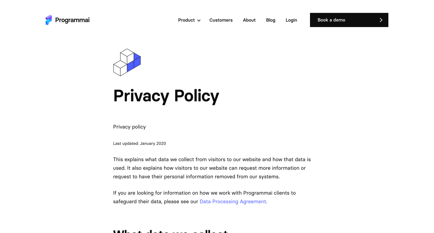 Programmai - Privacy Policy — Programmai screen