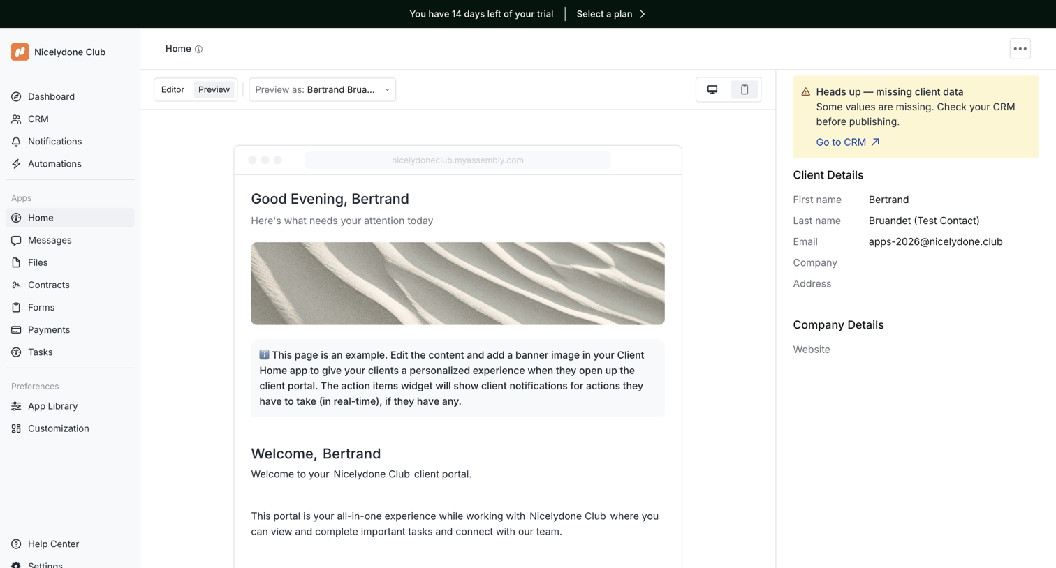 Assembly AI App Builder - Assembly Dashboard – Nicelydone Club screen