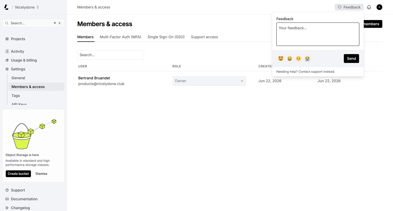 Latitude.sh - Members & access – Dashboard - Latitude.sh screen