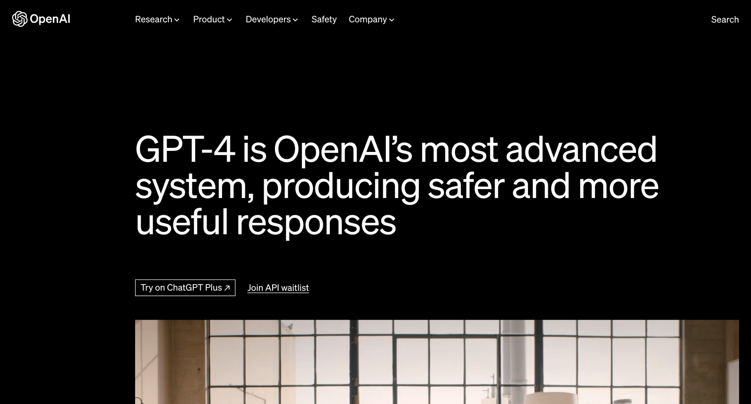OpenAI - GPT-4 screen