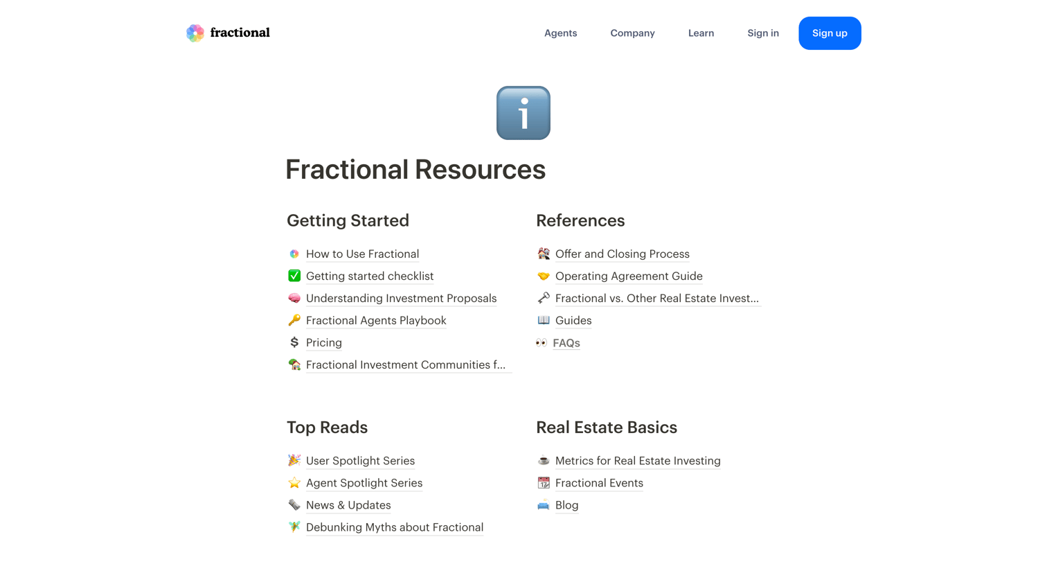 Fractional - Fractional Resources screen