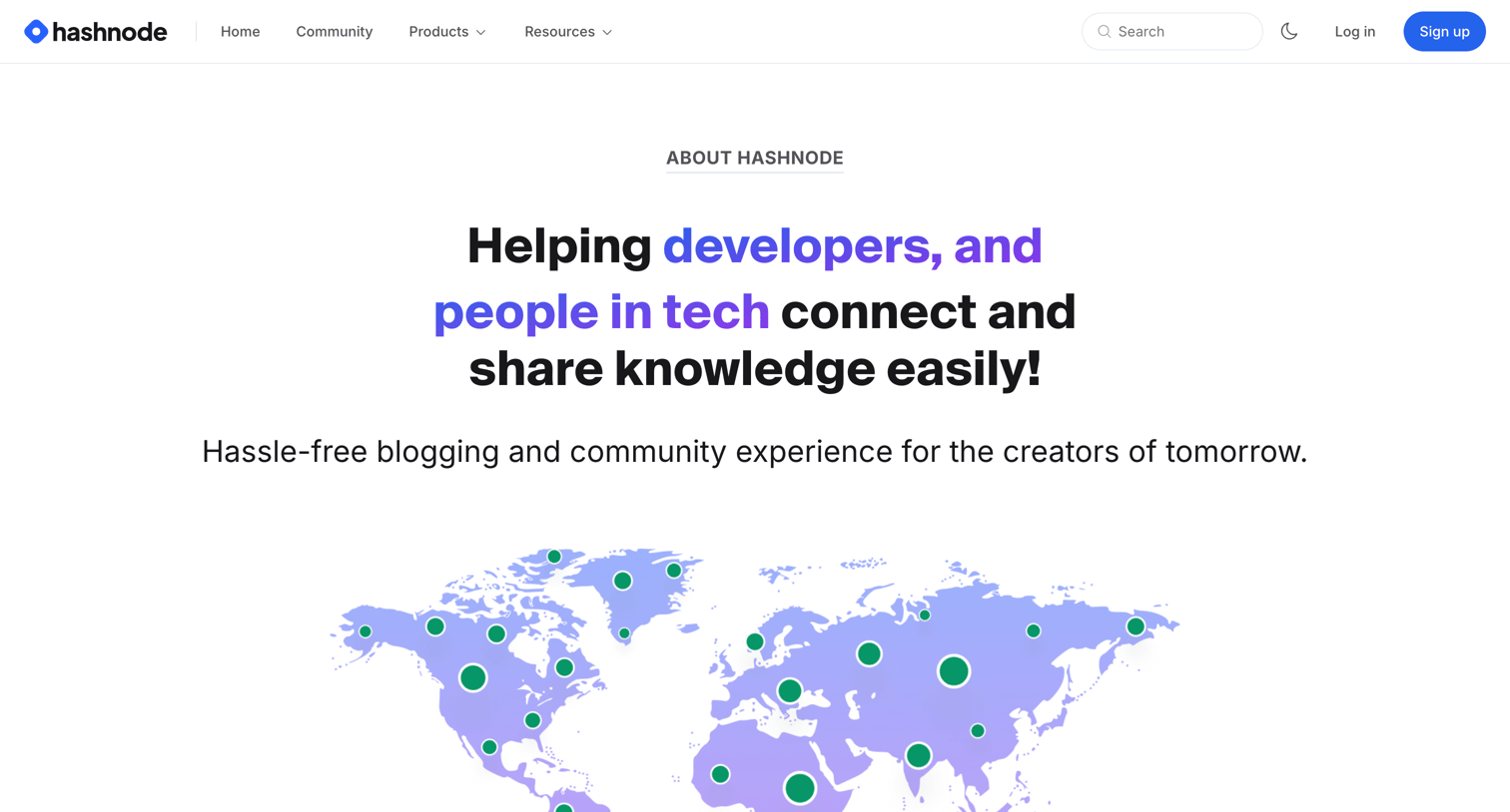 Hashnode - About - Hashnode screen
