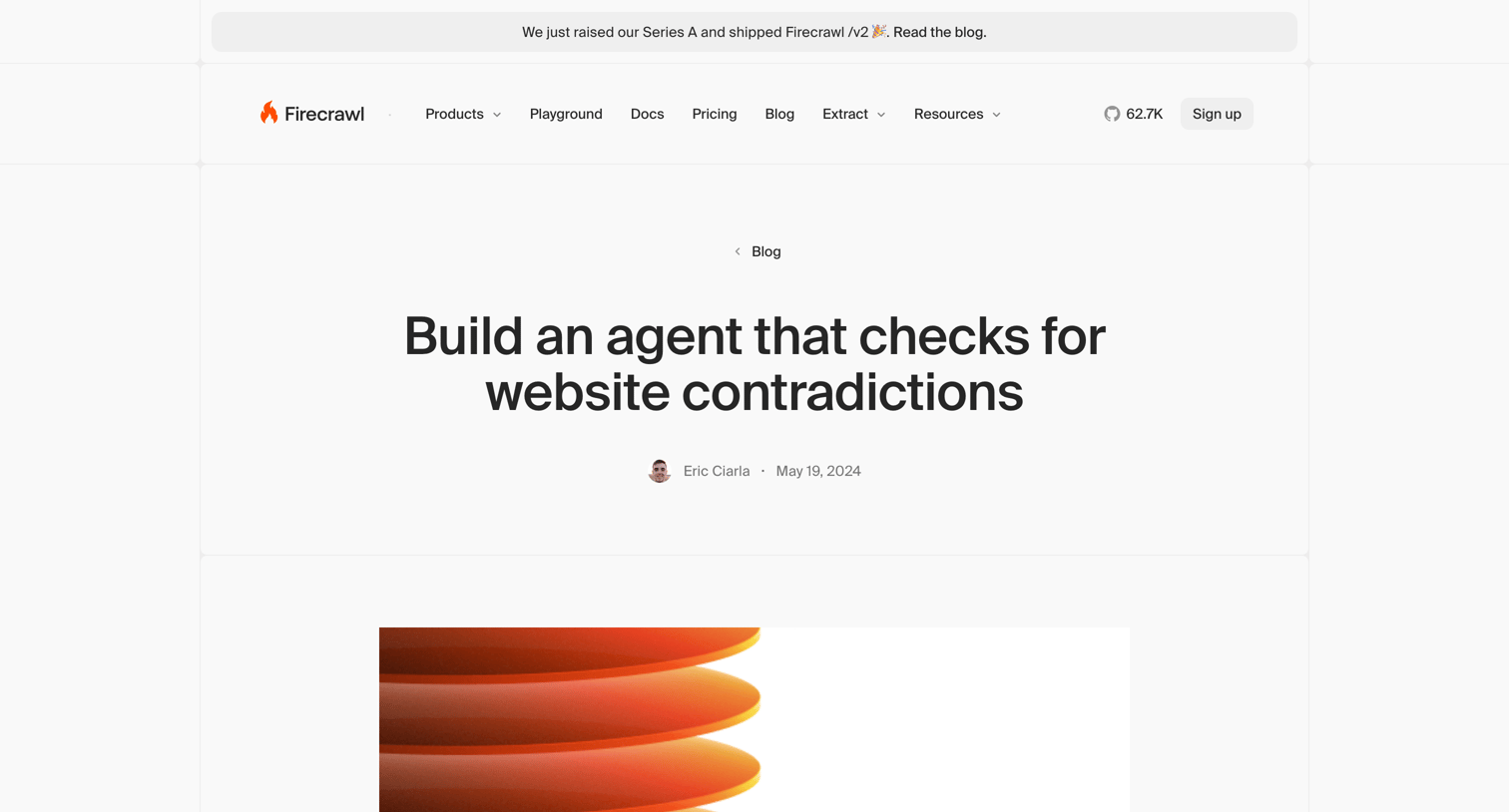Firecrawl - Build an agent that checks for website contradictions screen