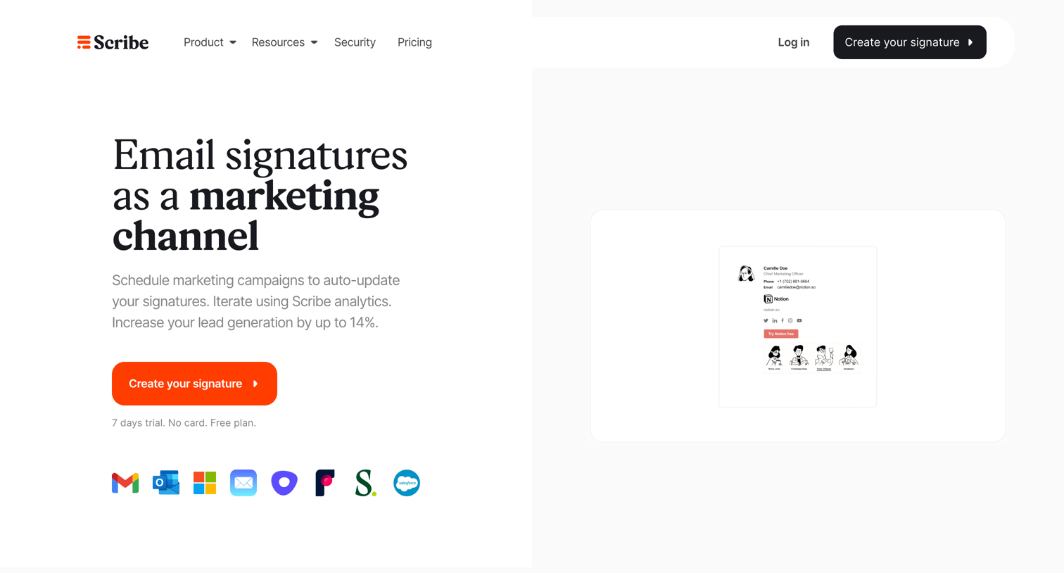 Scribe - Scribe - Email signatures as a marketing channel screen