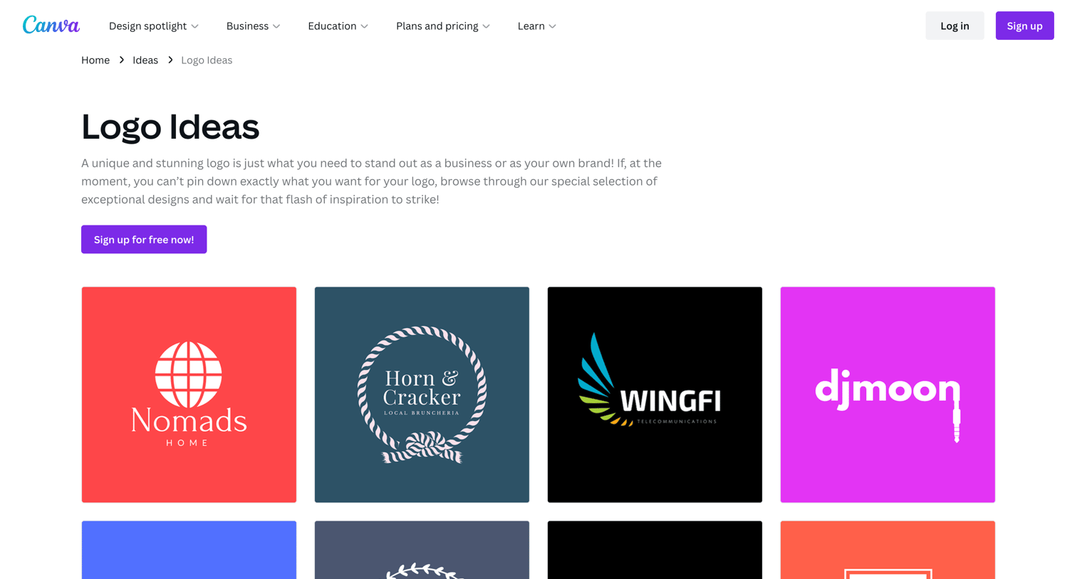 Canva - 35+ Logo Ideas - Canva screen