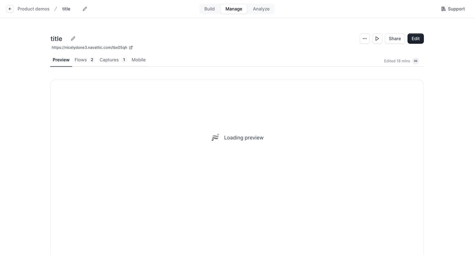 Navattic - Builder - Untitled Flow screen