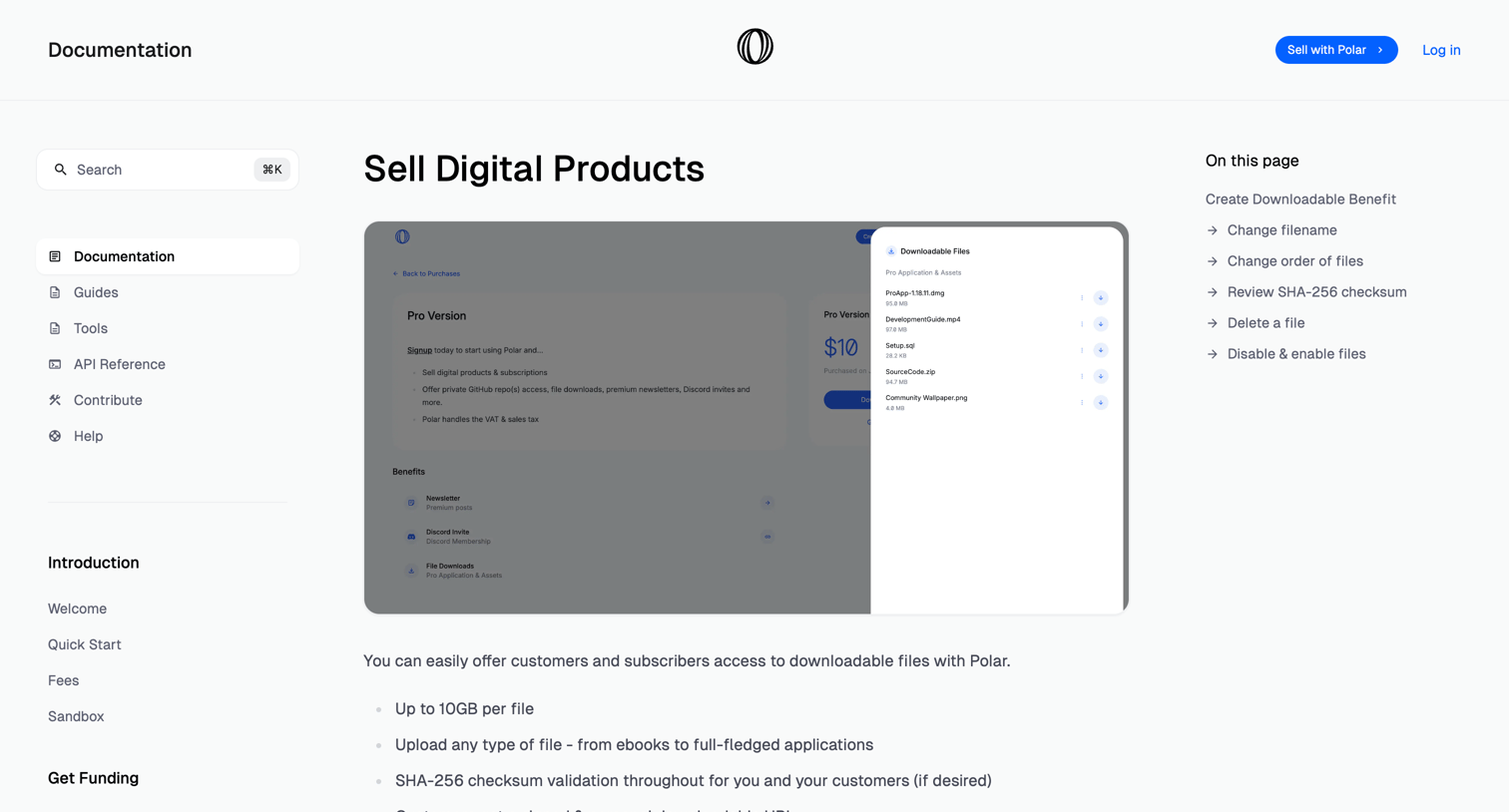 Polar - Sell Digital Products | Polar screen
