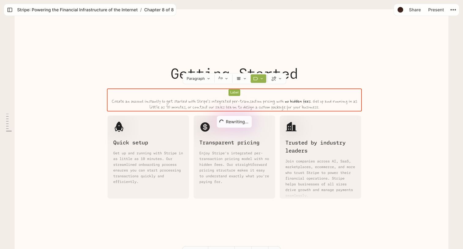 Chronicle - Stripe: Powering the Financial Infrastructure of the Internet screen