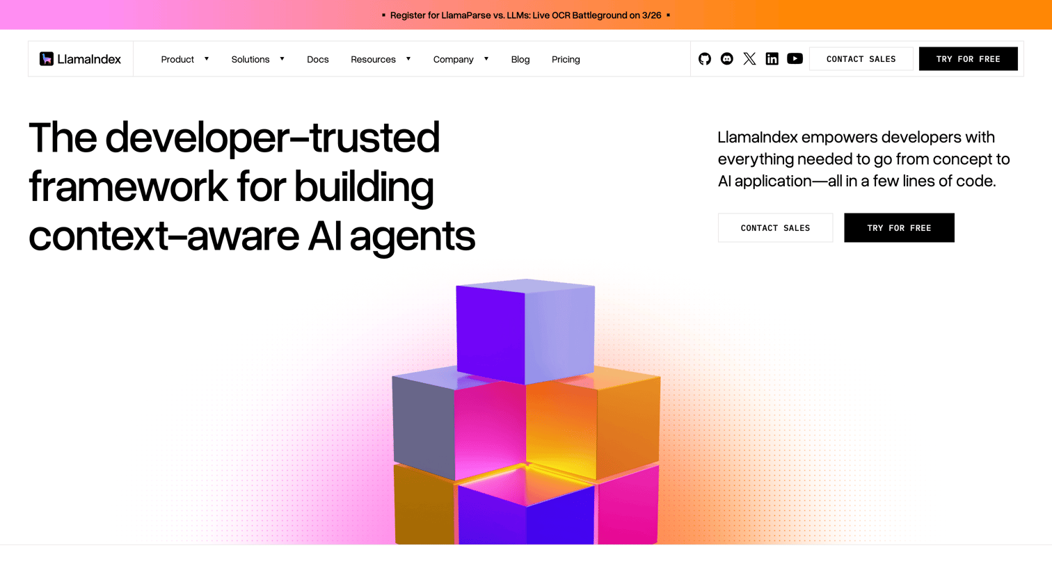 Llamaindex - AI Agent Framework For Context-Aware Apps LlamaIndex OSS Frameworks screen
