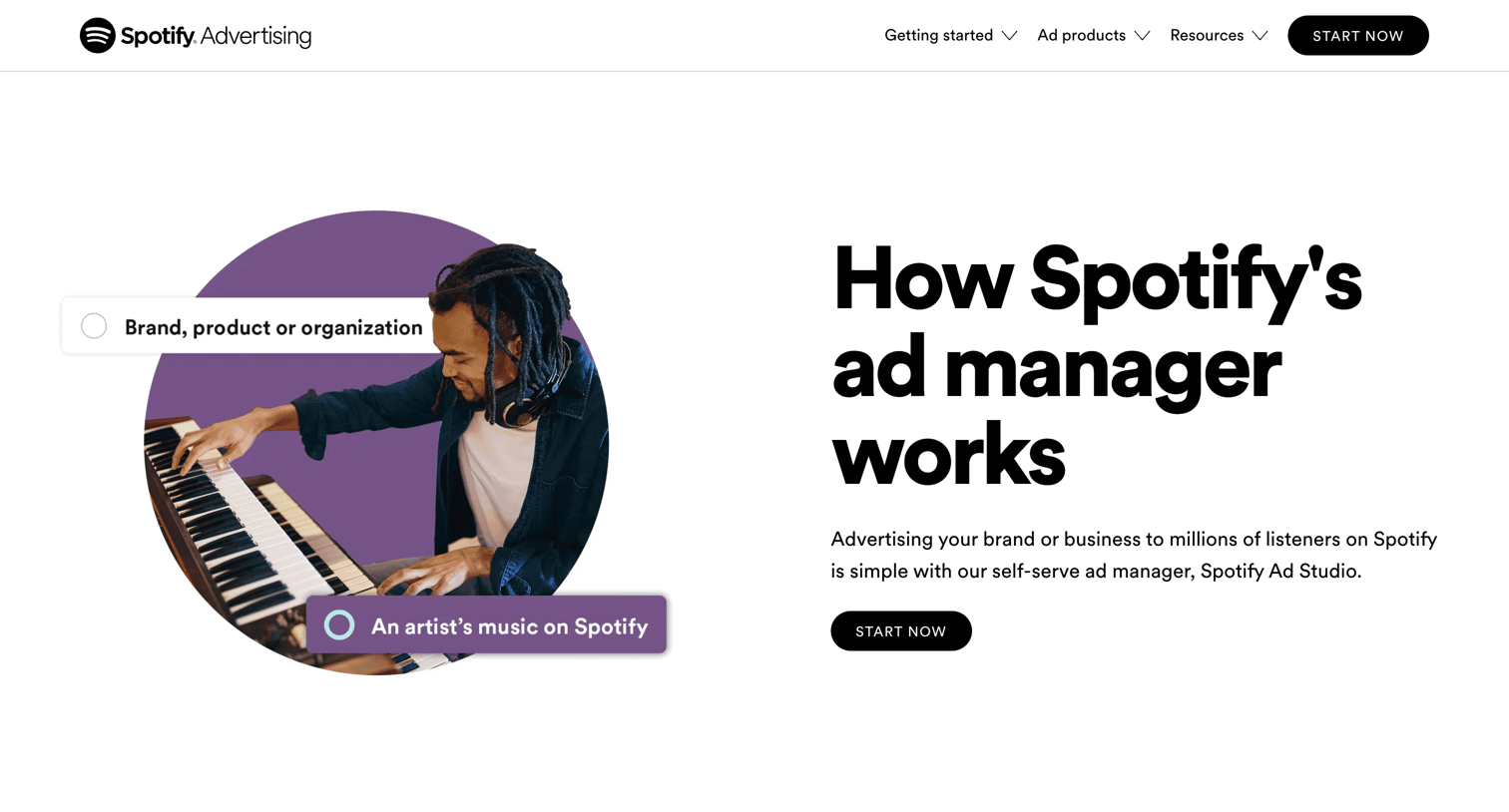 Spotify - Using Spotify’s Self-Serve Ad Manager | Spotify Advertising screen