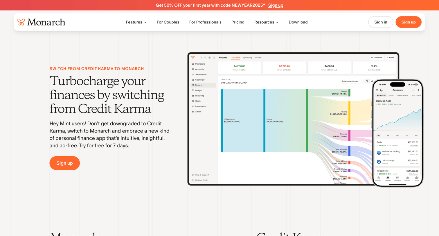 Monarch - Monarch vs Credit Karma | Monarch Money screen