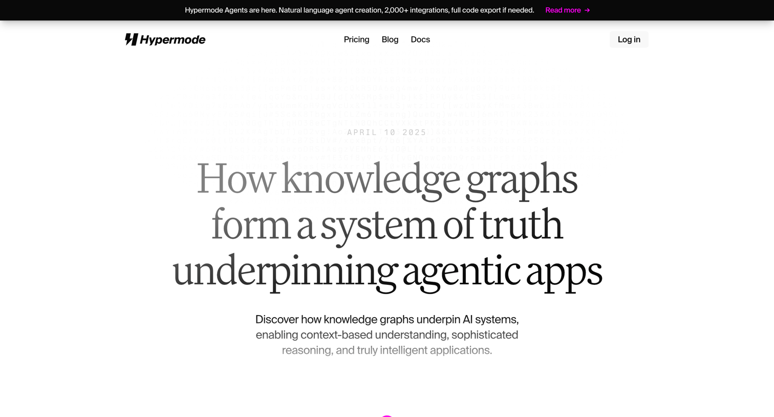 Hypermode - How knowledge graphs form a system of truth underpinning agentic apps – Hypermode screen
