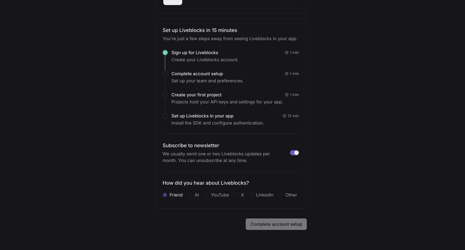Liveblocks - Nicelydone | Overview screen