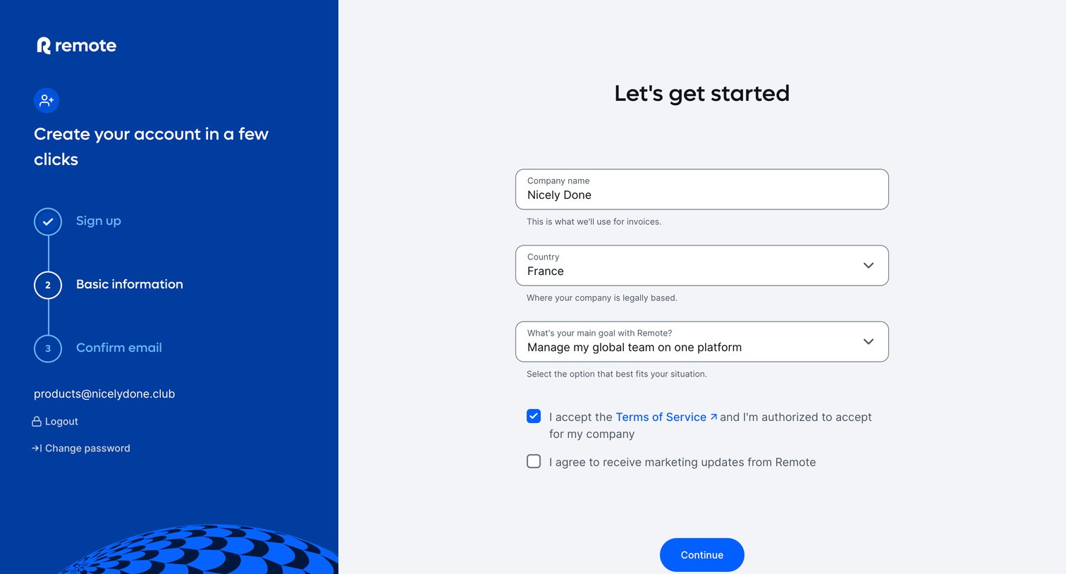 Remote - Lets get started | Remote screen