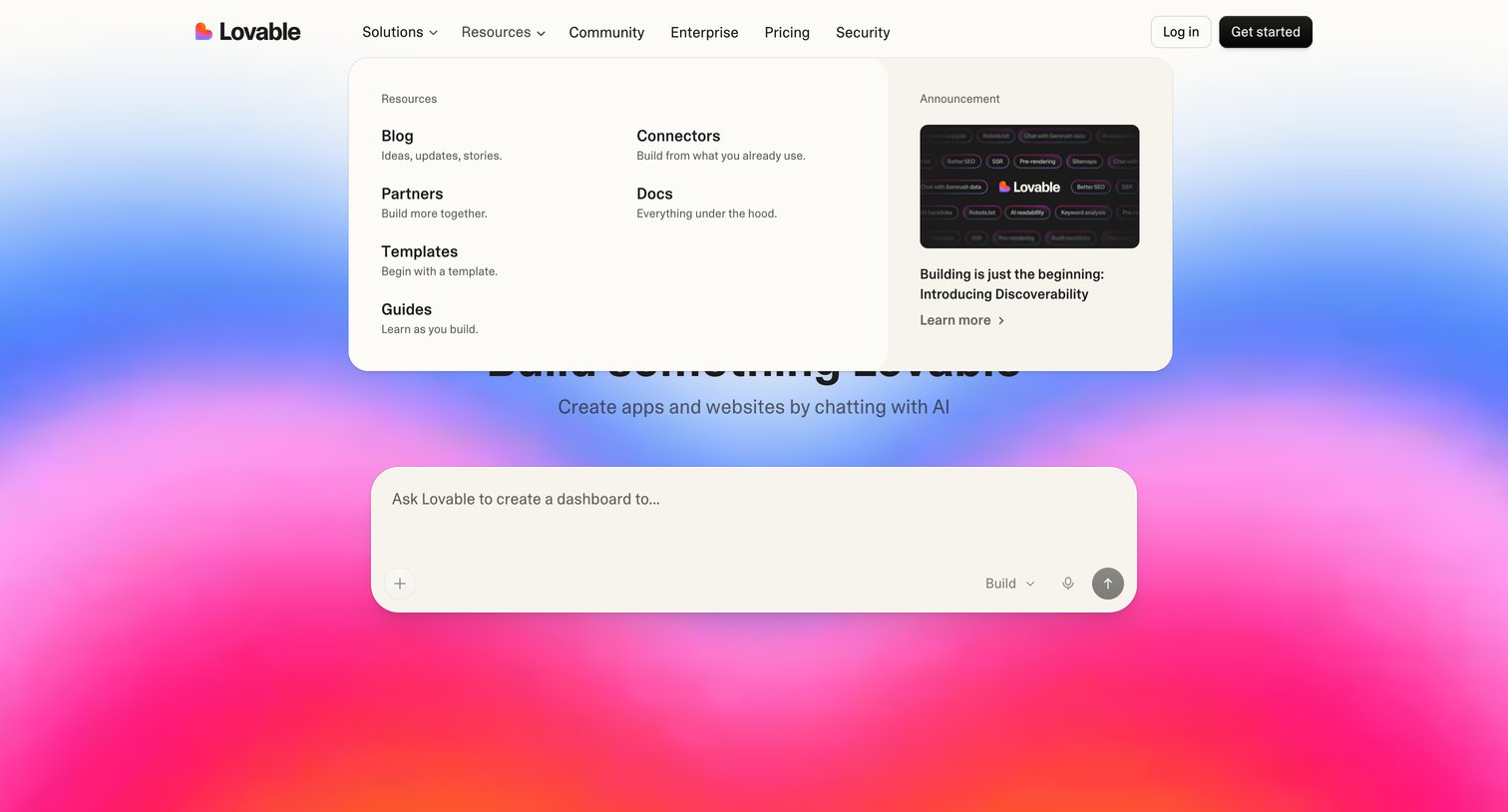 Lovable - AI App Builder  Vibe Code Apps & Websites with AI, Fast screen