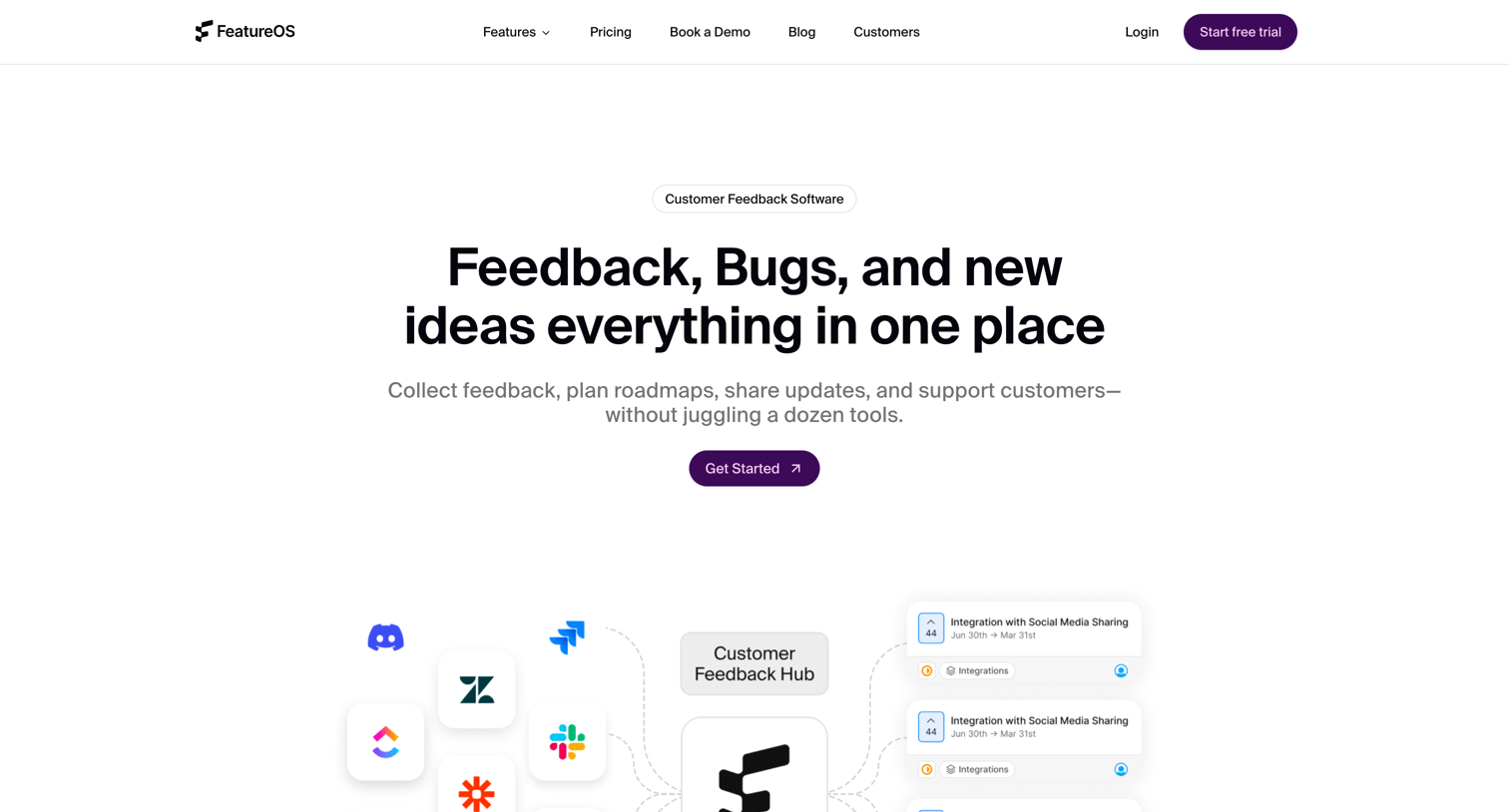 FeatureOS - Customer Feedback Portal for Product Teams FeatureOS screen