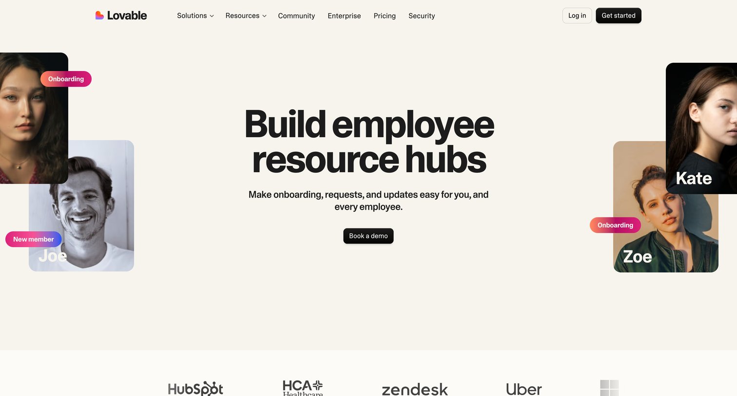 Lovable - Build Employee Resource Hubs with Lovable  Lovable screen