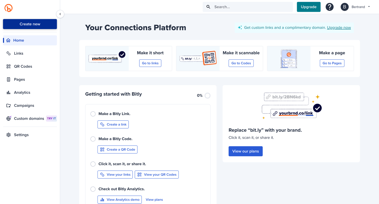 Bitly - Bitly | Link Dashboard screen