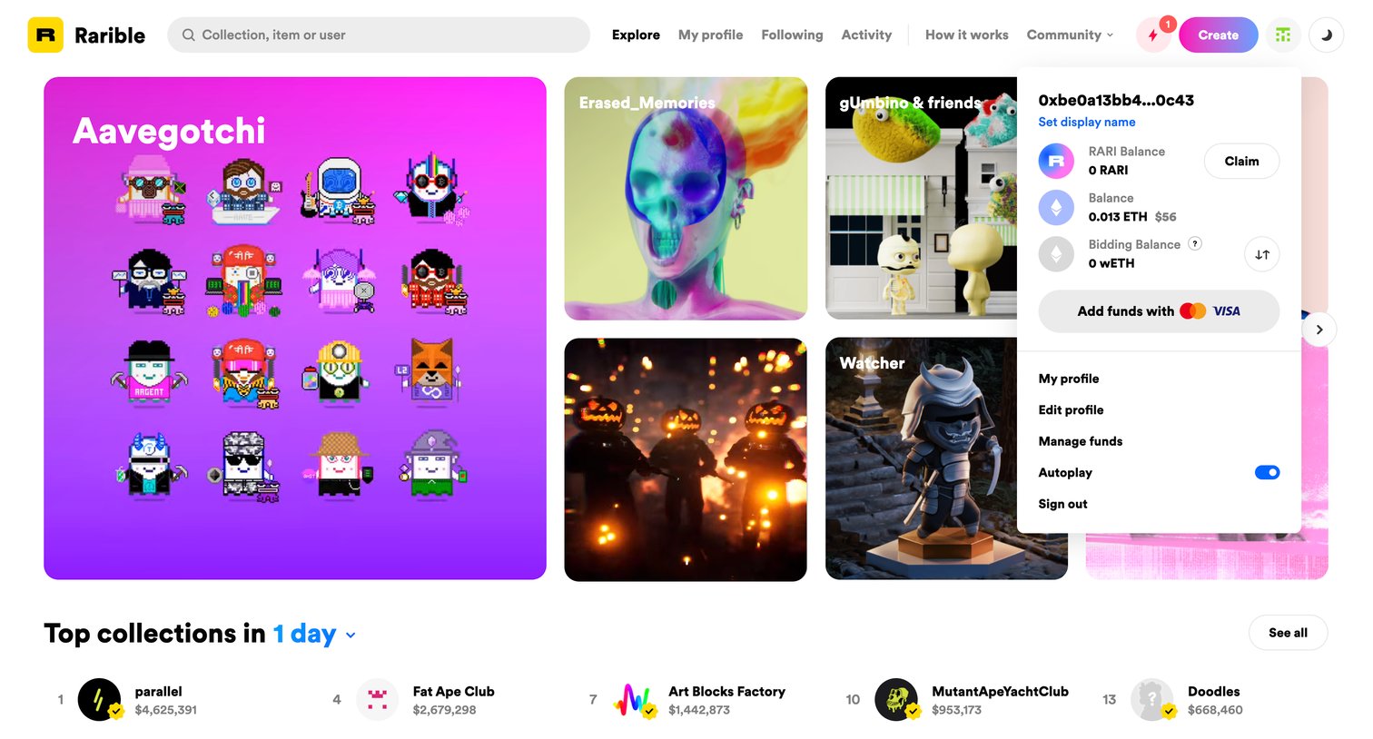 Rarible - Rarible – Create, sell or collect digital items secured with bloc screen