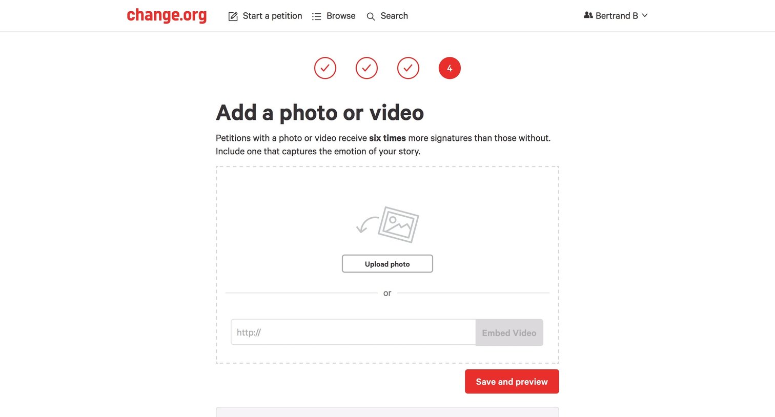 Change - Create screen
