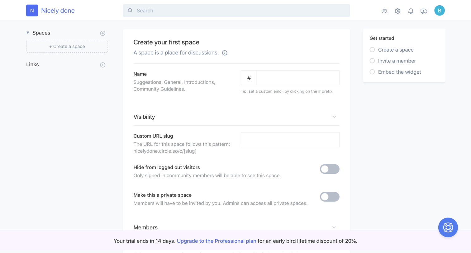 Circle - Onboarding screen