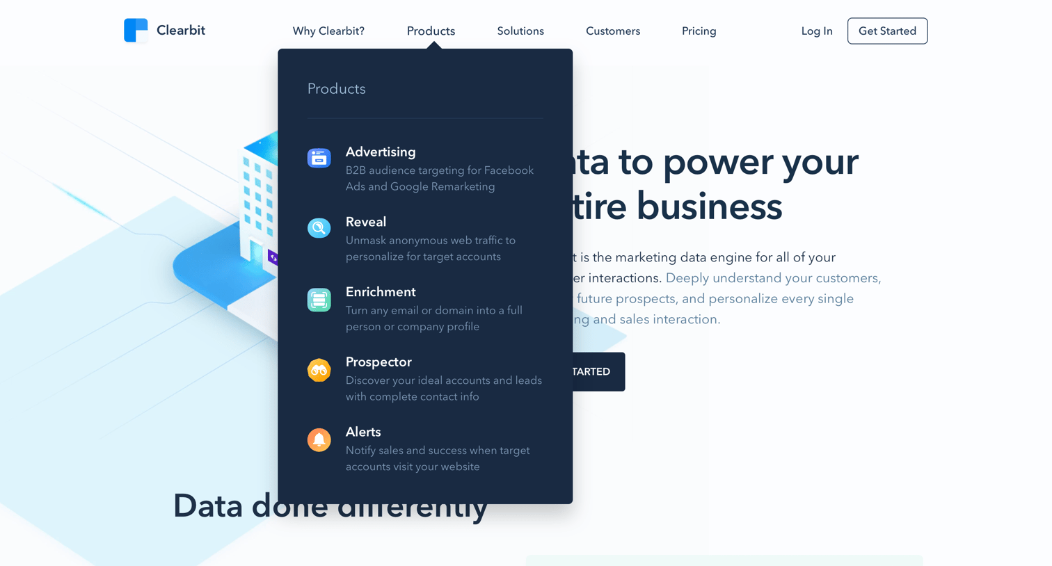 Clearbit - Clearbit - B2B Lead Data Enrichment, Qualification & Scoring | Company Lookup | Account Based Marketing | Form Autofill Solutions screen