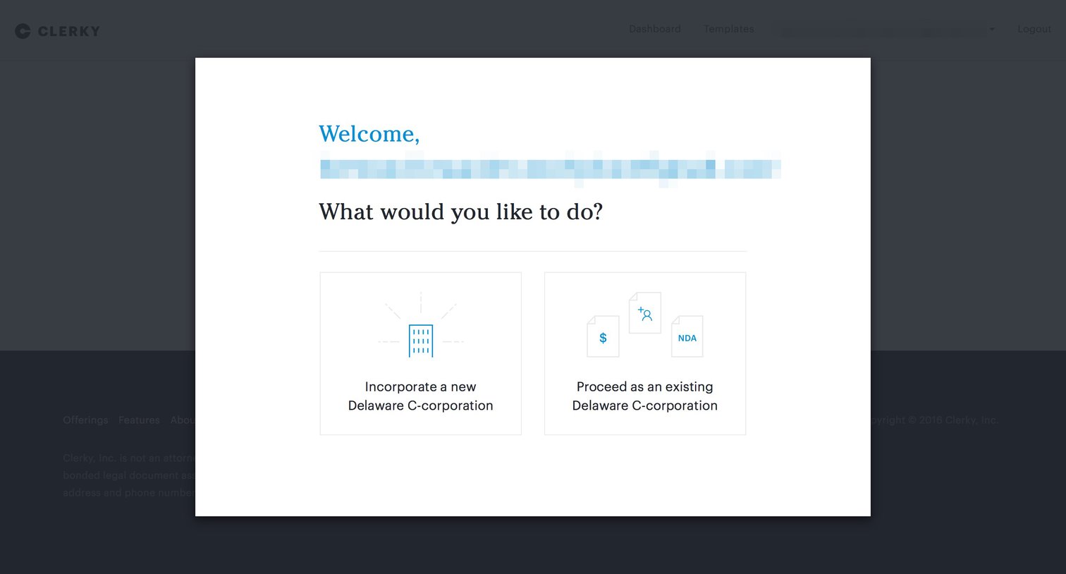 Clerky - Onboarding screen