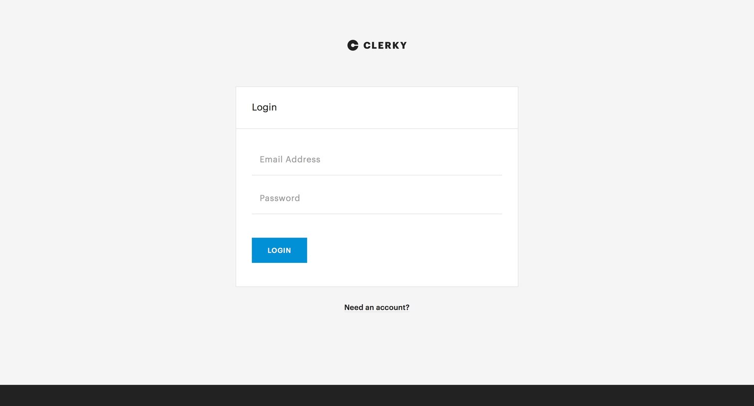 Clerky - Sign in screen