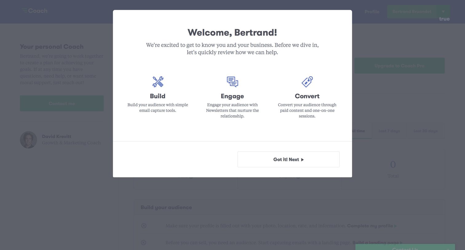 Onboarding from Coach
