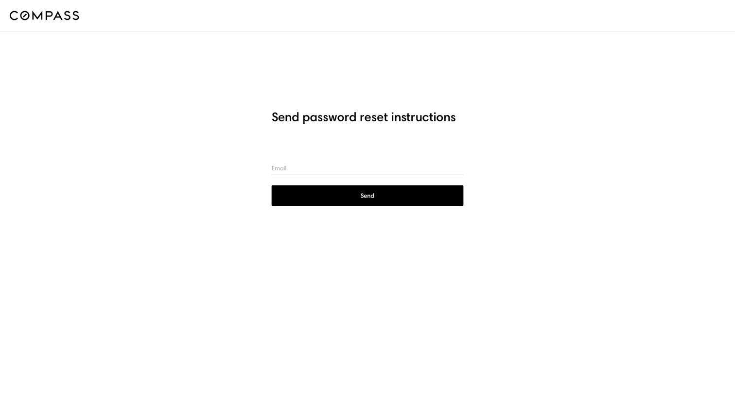 Compass - Password reset screen