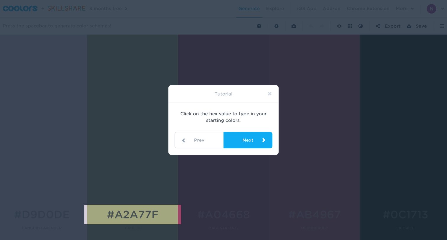 Coolors - Onboarding screen