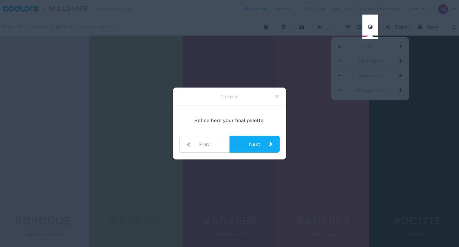 Coolors - Onboarding screen