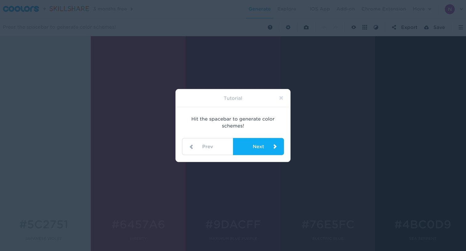 Coolors - Onboarding screen